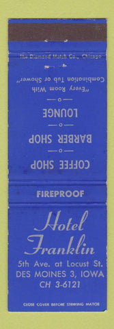 Matchbook Cover - Hotel Franklin Des Moines IA