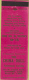 Matchbook Cover - The China Doll Alhambra CA fried chicken