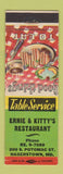 Matchbook Cover - Ernie & Kitty's Restaurant Hagerstown MD