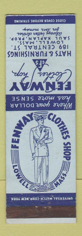 Matchbook Cover - Fenway Clothes Shop Men's Lowell MA