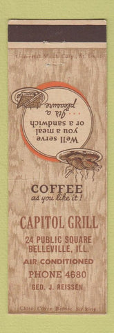 Matchbook Cover - Capitol Grill Belleville IL