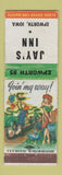 Matchbook Cover - Jay's Inn Epworth IA hillbilly low phone # WEAR