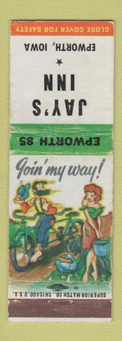 Matchbook Cover - Jay's Inn Epworth IA hillbilly low phone # WEAR