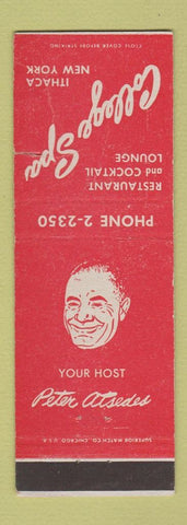 Matchbook Cover - College Spa Ithaca NY WORN TORN
