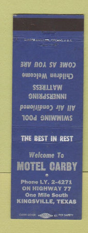 Matchbook Cover - Motel Carby Kingsville TX