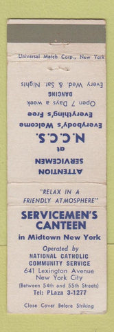 Matchbook Cover - Servicemen's Canteen New York City WEAR