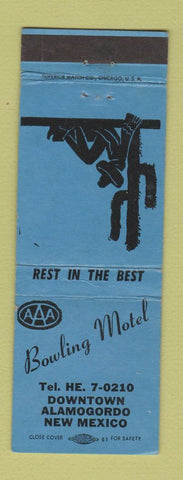Matchbook Cover - Bowling Motel Alamogordo NM