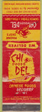 Matchbook Cover - Chines Food Regina SK WORN CREASES