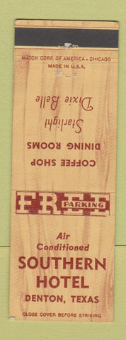 Matchbook Cover - Southern Hotel Denton TX