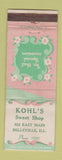Matchbook Cover - Kohl's Sweet Shop Belleville IL