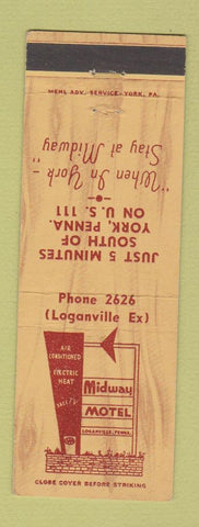 Matchbook Cover - Midway Motel Loganville PA