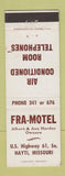 Matchbook Cover - Fra Motel Hayti MO low phone #