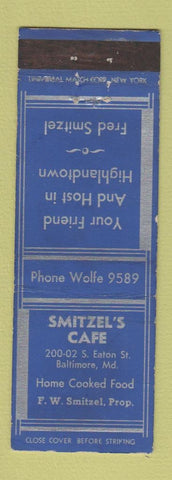 Matchbook Cover - Smitzel's Cafe Baltimore MD WEAR