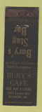 Matchbook Cover - Bury's Cafe Baltimore MD Stag Bar WEAR