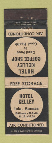 Matchbook Cover - Hotel Kelley Iola KS WEAR