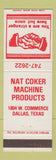 Matchbook Cover - Nat Coker Machine Products Dallas TX
