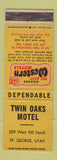 Matchbook Cover - Twin Oaks Motel St George UT Best Western WEAR