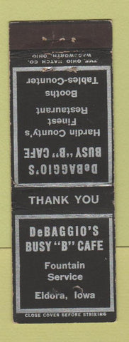 Matchbook Cover - DeBaggio's Busy B Cafe Eldora IA WEAR