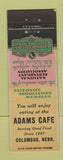 Matchbook Cover - Adams Cafe Columbus NE