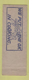 Matchbook Cover - Convoy Cafe Temple TX