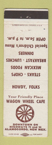 Matchbook Cover - Wagon Wheel Cafe Alamogordo NM