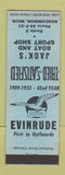 Matchbook Cover - Jack's Boat and Sport Shop Evinrude Motors Roscommon MI BLUE