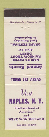 Matchbook Cover - Naples NY Tourism Grape Festival Trout Derby