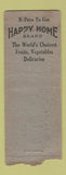 Matchbook Cover - Happy Home Brand Gold Shield Coffee DQ BOBTAIL WEAR