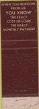 Matchbook Cover - Ohio Finance Co Pittsburgh PA