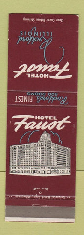 Matchbook Cover - Hotel Faust Rockford IL