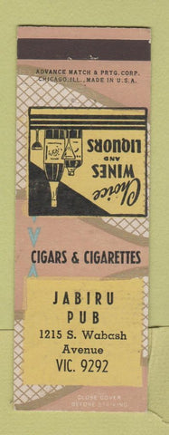 Matchbook Cover - Jabiru Pub Chicago IL ADVANCE