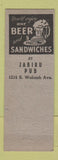 Matchbook Cover - Jabiru Pub Chicago IL ADVANCE