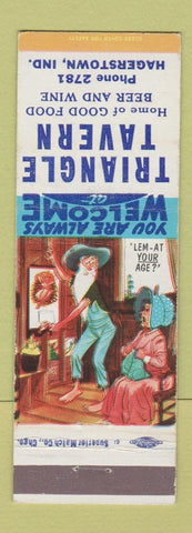 Matchbook Cover - Triangle Tavern Hagerstown IN hillbilly