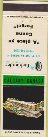 Matchbook Cover - The Highlander Hotel Calgary AB