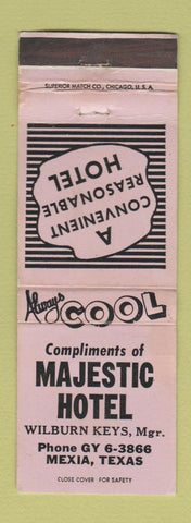 Matchbook Cover - Majestic Hotel Mexia TX WEAR