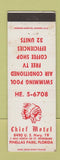 Matchbook Cover - Chief Motel Pinellas Park FL Indian WEAR