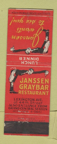 Matchbook Cover - Janssen Graybar Restaurant New York City WEAR