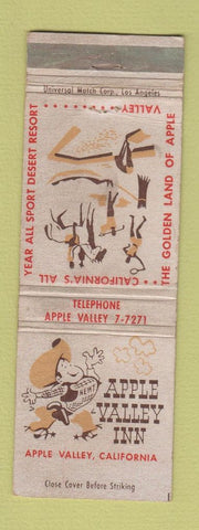 Matchbook Cover - Apple Valley Inn Apple Valley CA WORN