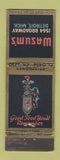Matchbook Cover - Wasum's Detroit MI restaurant WEAR