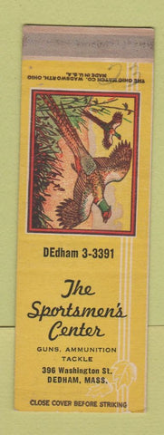 Matchbook Cover - The Sportsmen's Center Dedham MA SAMPLE WEAR