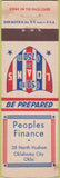 Matchbook Cover - Peoples Finance Oklahoma City OK