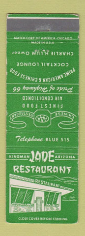 Matchbook Cover - Jade Restaurant Kingman AZ Route 66 WEAR