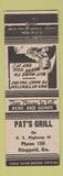 Matchbook Cover - Pat's Grill Ringgold GA