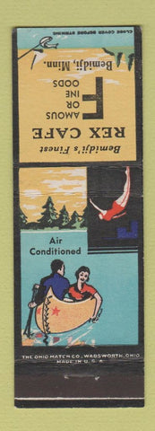Matchbook Cover - Rex Cafe Bemidji MN girlie canoe
