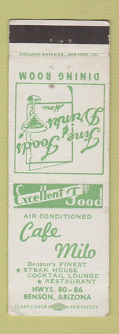 Matchbook Cover - Cafe Milo Benson AZ WEAR