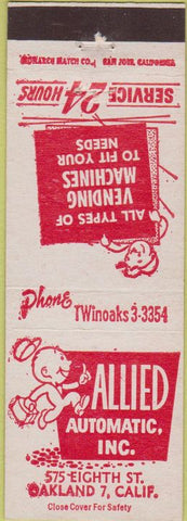Matchbook Cover - Allied Automatic Inc Oakland CA Vending
