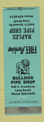 Matchbook Cover - Naples Pipe Shop Bulldog Long Beach CA WEAR