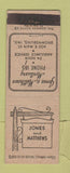 Matchbook Cover - Jones and Matthews Mortuary Funeral Brownsburg IN