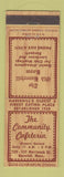 Matchbook Cover - Community Cafeteria Haverhill MA