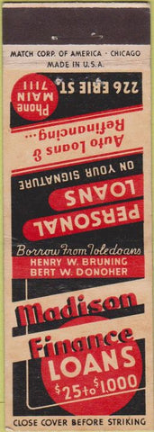 Matchbook Cover - Madison Finance Chicago?